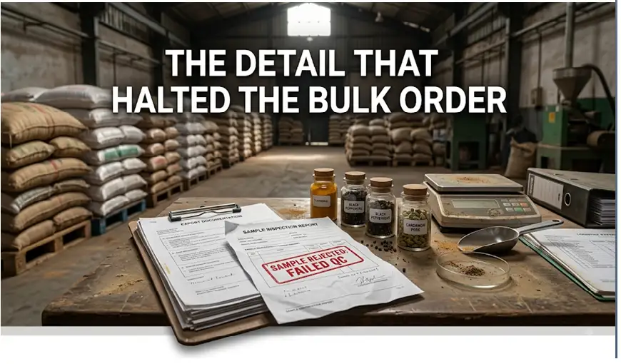 Bulk spice packaging prepared for international export from India